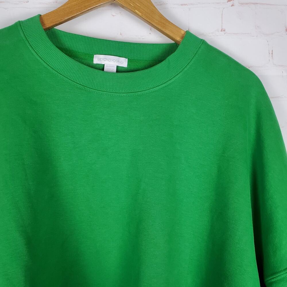 NEW Beyond Yoga Luxe Fleece Oversized Sweatshirt XL Home Court Green Crewneck - Picture 4 of 11